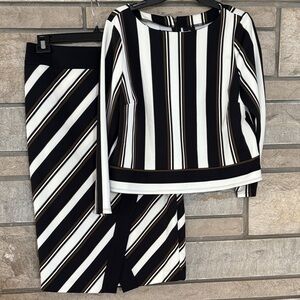 Worthington Black and White Striped Apparel